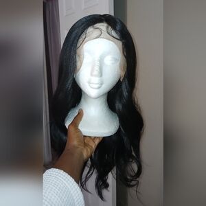 Heat Resistant Black Synthetic Lace Front Wig